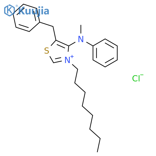 THIAZOLIUM, 4-(METHYLPHENYLAMINO)-3-OCTYL-5-(PHENYLMETHYL)-, CHLORIDE structure
