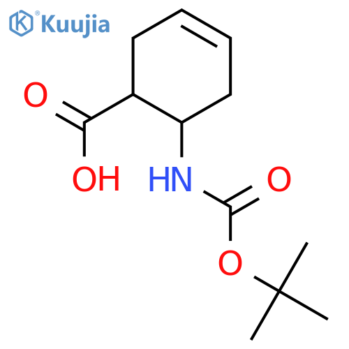 trans-6-(tert-butoxycarbonylamino)cyclohex-3-ene-1-carboxylic acid structure