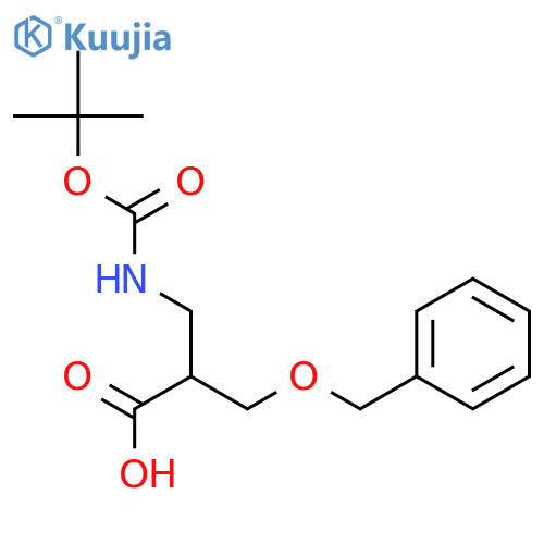 (S)-3-(Benzyloxy)-2-(((tert-butoxycarbonyl)amino)methyl)propanoic acid structure