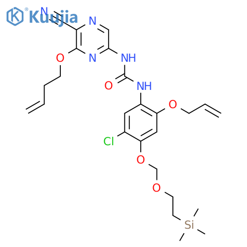 Urea,N-[6-(3-butenyloxy)-5-cyanopyrazinyl]-N'-[5-chloro-2-(2-propenyloxy)-4-[[2-(trimethylsilyl)ethoxy]methoxy]phenyl]- structure