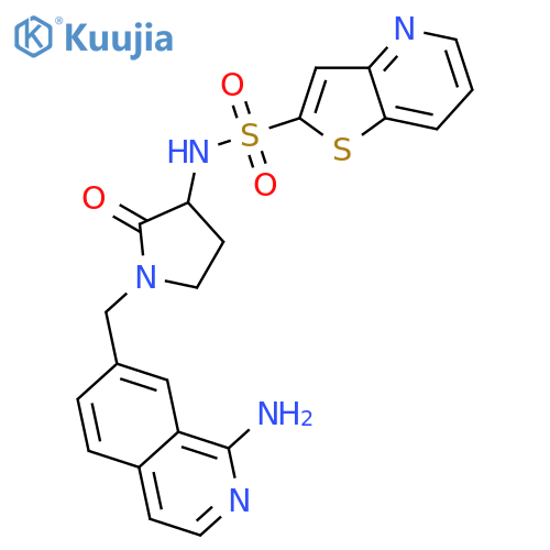 Thieno[3,2-b]pyridine-2-sulfonamide, N-[1-[(1-amino-7-isoquinolinyl)methyl]-2-oxo-3-pyrrolidinyl]- structure