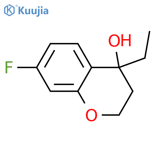 2H-1-Benzopyran-4-ol, 4-ethyl-7-fluoro-3,4-dihydro- structure
