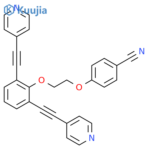 Benzonitrile, 4-[2-[2,6-bis(4-pyridinylethynyl)phenoxy]ethoxy]- structure