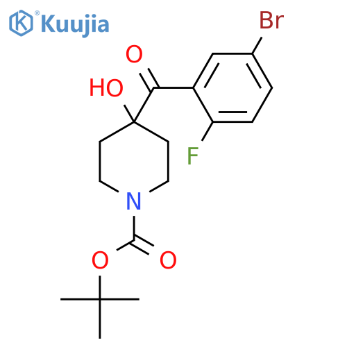 Tert-butyl 4-(5-bromo-2-fluorobenzoyl)-4-hydroxypiperidine-1-carboxylate structure