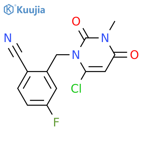2-[(6-chloro-3-methyl-2,4-dioxo-1,2,3,4-tetrahydropyrimidin-1-yl)methyl]-4-fluorobenzonitrile structure