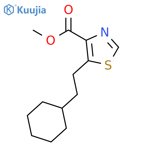 4-Thiazolecarboxylic acid, 5-(2-cyclohexylethyl)-, methyl ester structure