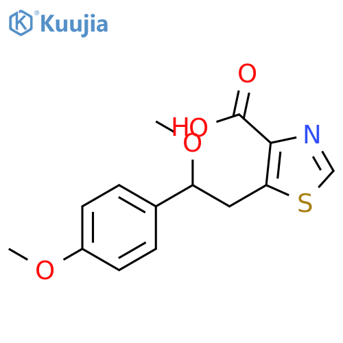 4-Thiazolecarboxylic acid, 5-[2-methoxy-2-(4-methoxyphenyl)ethyl]- structure