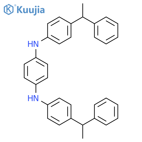 N,N'-bis[4-(1-phenylethyl)phenyl]benzene-1,4-diamine structure
