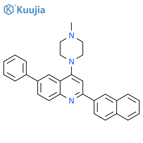 Quinoline, 4-(4-methyl-1-piperazinyl)-2-(2-naphthalenyl)-6-phenyl- structure
