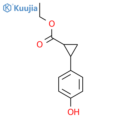 ethyl 2-(4-hydroxyphenyl)cyclopropane-1-carboxylate structure