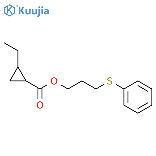 CYCLOPROPANECARBOXYLIC ACID, 2-ETHYL-, 3-(PHENYLTHIO)PROPYL ESTER structure