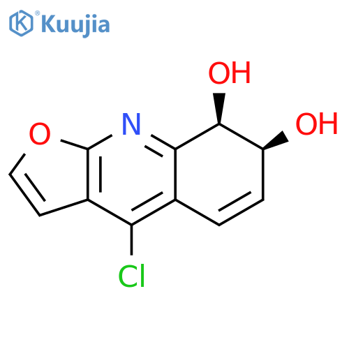 Furo[2,3-b]quinoline-7,8-diol, 4-chloro-7,8-dihydro-, (7S,8R)- structure