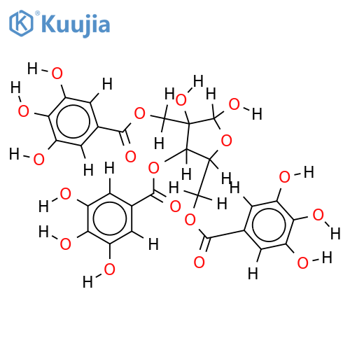 2',3,5-Tris(3,4,5-trihydroxybenzoyl-beta-D-Furanose-2-C-Hydroxymethylribose structure