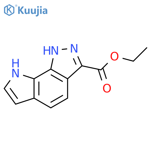 Pyrrolo[3,2-g]indazole-3-carboxylic acid, 1,8-dihydro-, ethyl ester structure