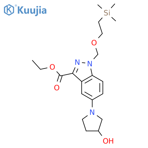 1H-Indazole-3-carboxylic acid,5-(3-hydroxy-1-pyrrolidinyl)-1-[[2-(trimethylsilyl)ethoxy]methyl]-, ethylester structure