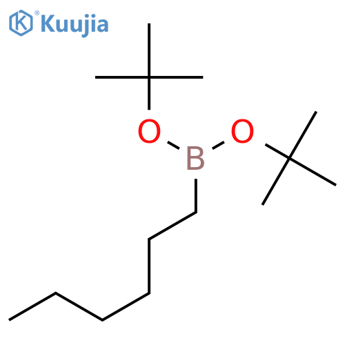 Boronic acid, hexyl-, bis(1,1-dimethylethyl) ester structure