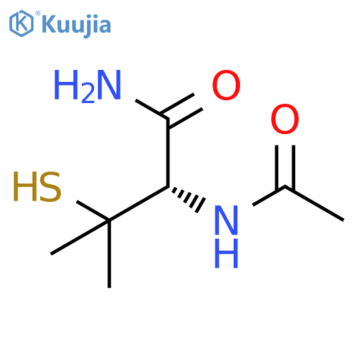 Butanamide, 2-(acetylamino)-3-mercapto-3-methyl-, (2S)- structure