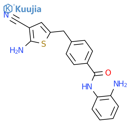Benzamide, 4-[(5-amino-4-cyano-2-thienyl)methyl]-N-(2-aminophenyl)- structure