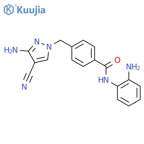 Benzamide,4-[(3-amino-4-cyano-1H-pyrazol-1-yl)methyl]-N-(2-aminophenyl)- structure