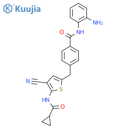 Benzamide,N-(2-aminophenyl)-4-[[4-cyano-5-[(cyclopropylcarbonyl)amino]-2-thienyl]methyl]- structure