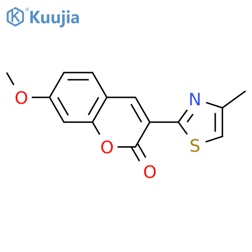 2H-1-Benzopyran-2-one, 7-methoxy-3-(4-methyl-2-thiazolyl)- structure