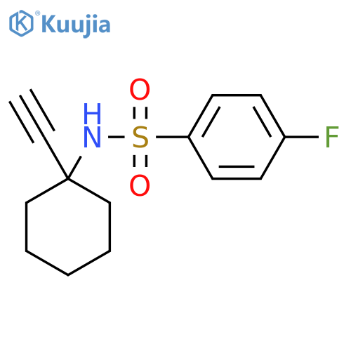 N-(1-ethynylcyclohexyl)-4-fluorobenzenesulfonamide structure