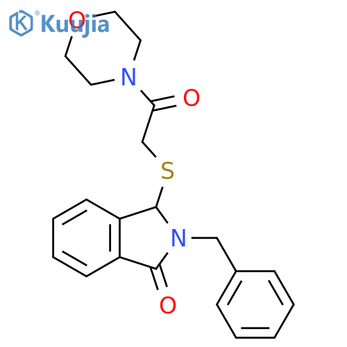2-Benzyl-3-{[2-(morpholin-4-yl)-2-oxoethyl]sulfanyl}-2,3-dihydro-1H-isoindol-1-one structure