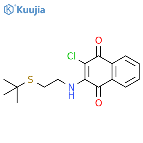 2-{[2-(tert-butylsulfanyl)ethyl]amino}-3-chloro-1,4-dihydronaphthalene-1,4-dione structure