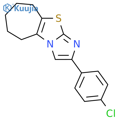 2-(4-chlorophenyl)-6,7,8,9-tetrahydro-5H-cyclohepta[d]imidazo[2,1-b][1,3]thiazole structure