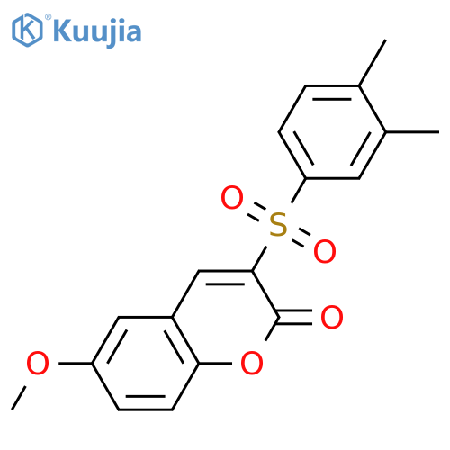 3-(3,4-dimethylbenzenesulfonyl)-6-methoxy-2H-chromen-2-one structure