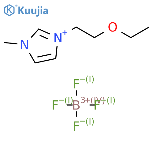 1-(2-ethoxyethyl)-3-methyl-1,2-dihydroimidazol-1-ium tetrafluoroborate structure