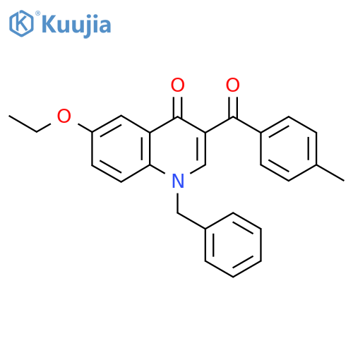 1-benzyl-6-ethoxy-3-(4-methylbenzoyl)-1,4-dihydroquinolin-4-one structure
