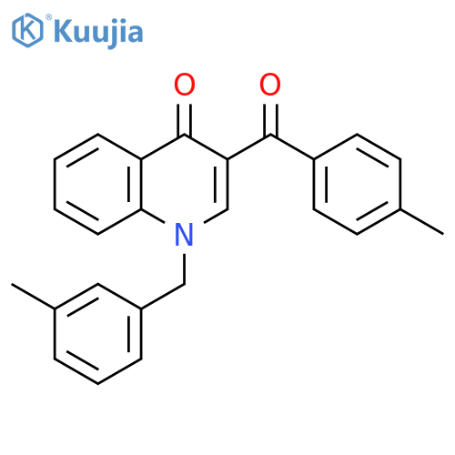 3-(4-methylbenzoyl)-1-(3-methylphenyl)methyl-1,4-dihydroquinolin-4-one structure