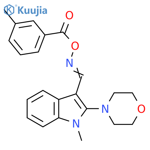 (E)-{[1-methyl-2-(morpholin-4-yl)-1H-indol-3-yl]methylidene}amino 3-methylbenzoate structure