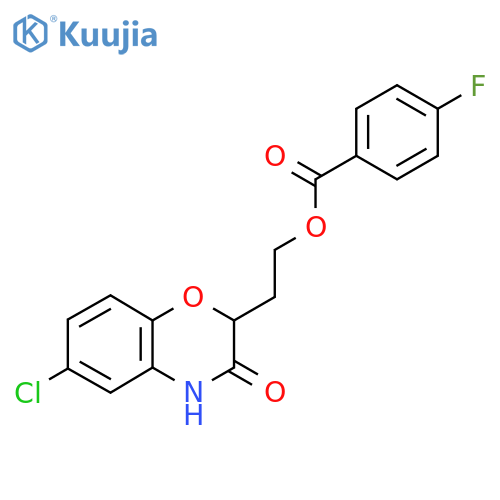 2-(6-Chloro-3-oxo-3,4-dihydro-2H-1,4-benzoxazin-2-yl)ethyl 4-fluorobenzoate structure