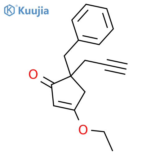 2-Cyclopenten-1-one, 3-ethoxy-5-(phenylmethyl)-5-(2-propynyl)- structure