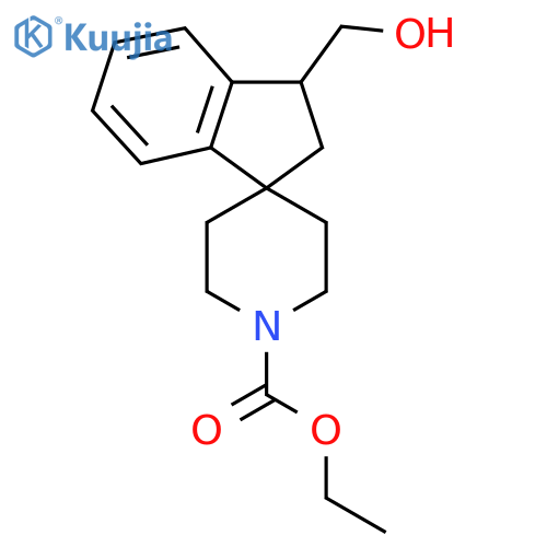 Ethyl 3-(hydroxymethyl)-2,3-dihydrospiro[indene-1,4'-piperidine]-1'-carboxylate structure
