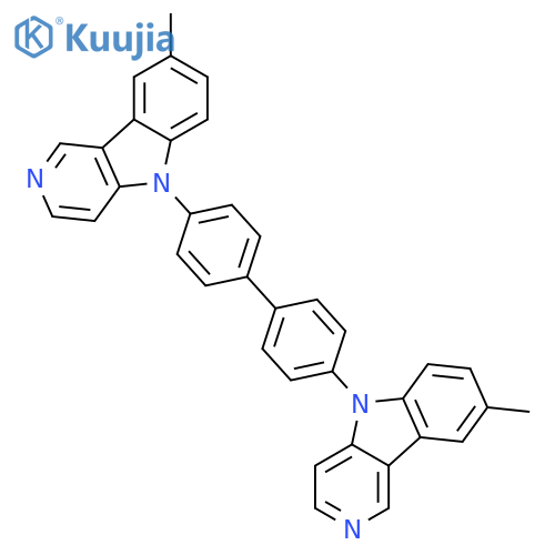 5H-Pyrido[4,3-b]indole,5,5'-[1,1'-biphenyl]-4,4'-diylbis[8-methyl structure