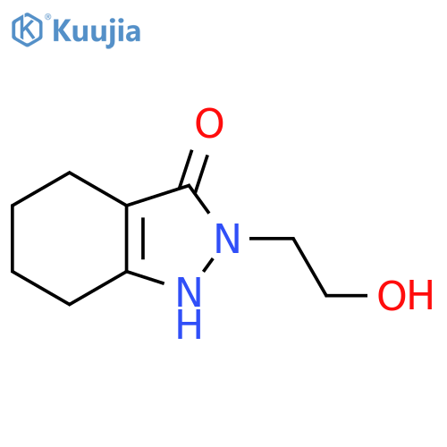 2-(2-Hydroxyethyl)-2,3,4,5,6,7-hexahydro-1H-indazol-3-one structure