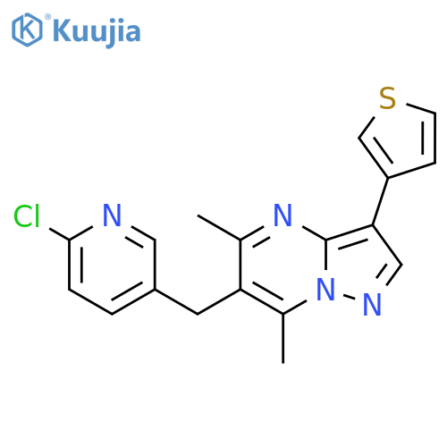 6-[(6-Chloro-3-pyridinyl)methyl]-5,7-dimethyl-3-(3-thienyl)pyrazolo[1,5-a]pyrimidine structure