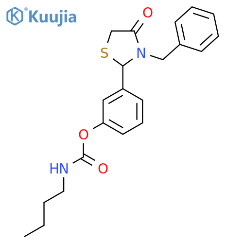 3-(3-Benzyl-4-oxo-1,3-thiazolidin-2-yl)phenyl N-butylcarbamate structure
