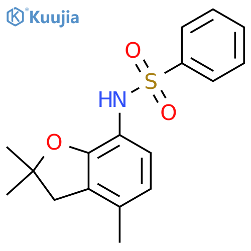 N-(2,2,4-trimethyl-2,3-dihydro-1-benzofuran-7-yl)benzenesulfonamide structure