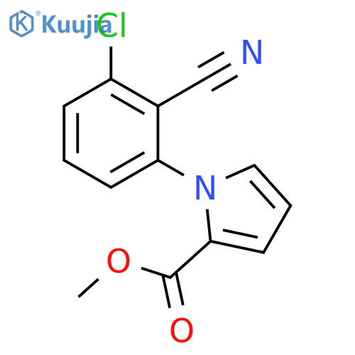 methyl 1-(3-chloro-2-cyanophenyl)-1H-pyrrole-2-carboxylate structure