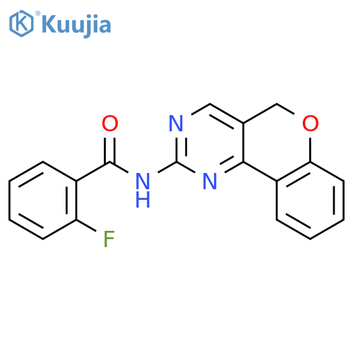 N-{5H-chromeno[4,3-d]pyrimidin-2-yl}-2-fluorobenzamide structure