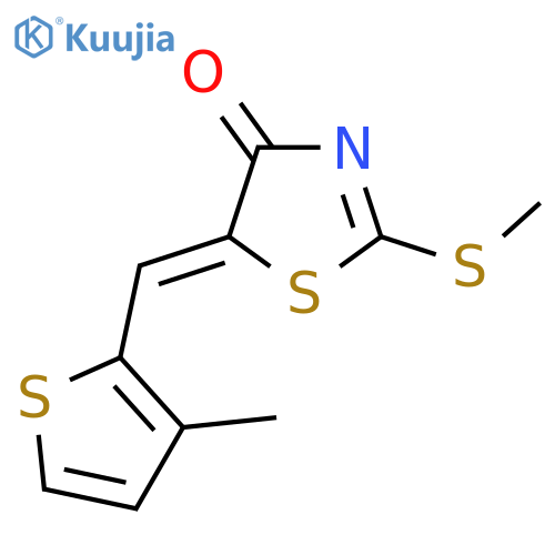 2-(Methylsulfanyl)-5-[(Z)-(3-methyl-2-thienyl)methylidene]-1,3-thiazol-4-one structure