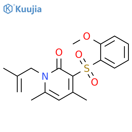 3-(2-methoxybenzenesulfonyl)-4,6-dimethyl-1-(2-methylprop-2-en-1-yl)-1,2-dihydropyridin-2-one structure