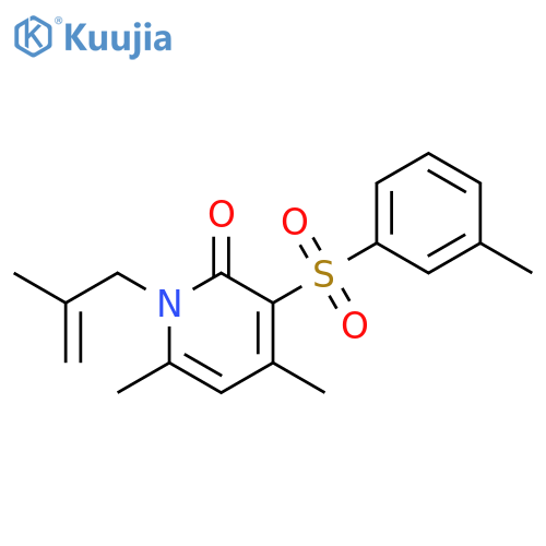 4,6-dimethyl-3-(3-methylbenzenesulfonyl)-1-(2-methylprop-2-en-1-yl)-1,2-dihydropyridin-2-one structure