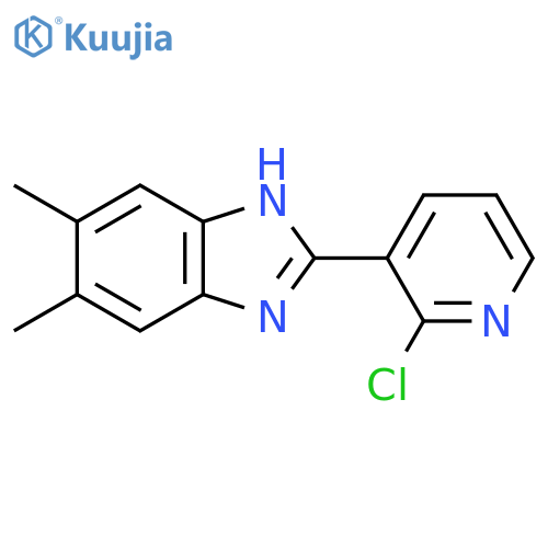 2-(2-chloro-3-pyridinyl)-5,6-dimethyl-1H-1,3-benzimidazole structure