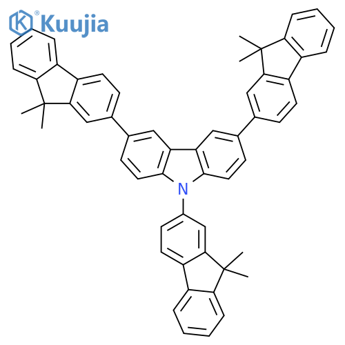 9H-CARBAZOLE, 3,6,9-TRIS(9,9-DIMETHYL-9H-FLUOREN-2-YL)- structure