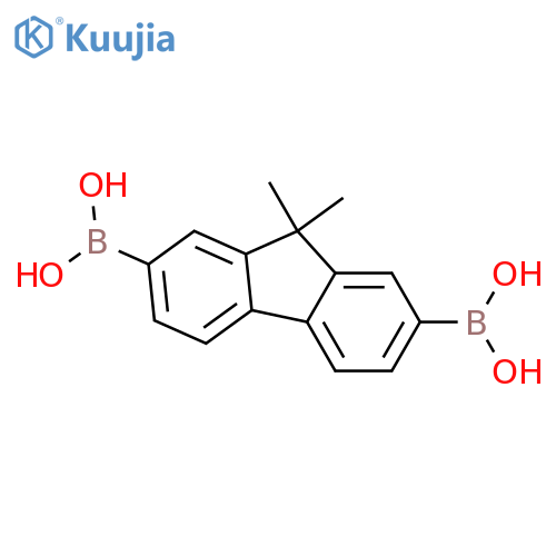 (9,9-Dimethyl-9H-fluorene-2,7-diyl)diboronic acid structure